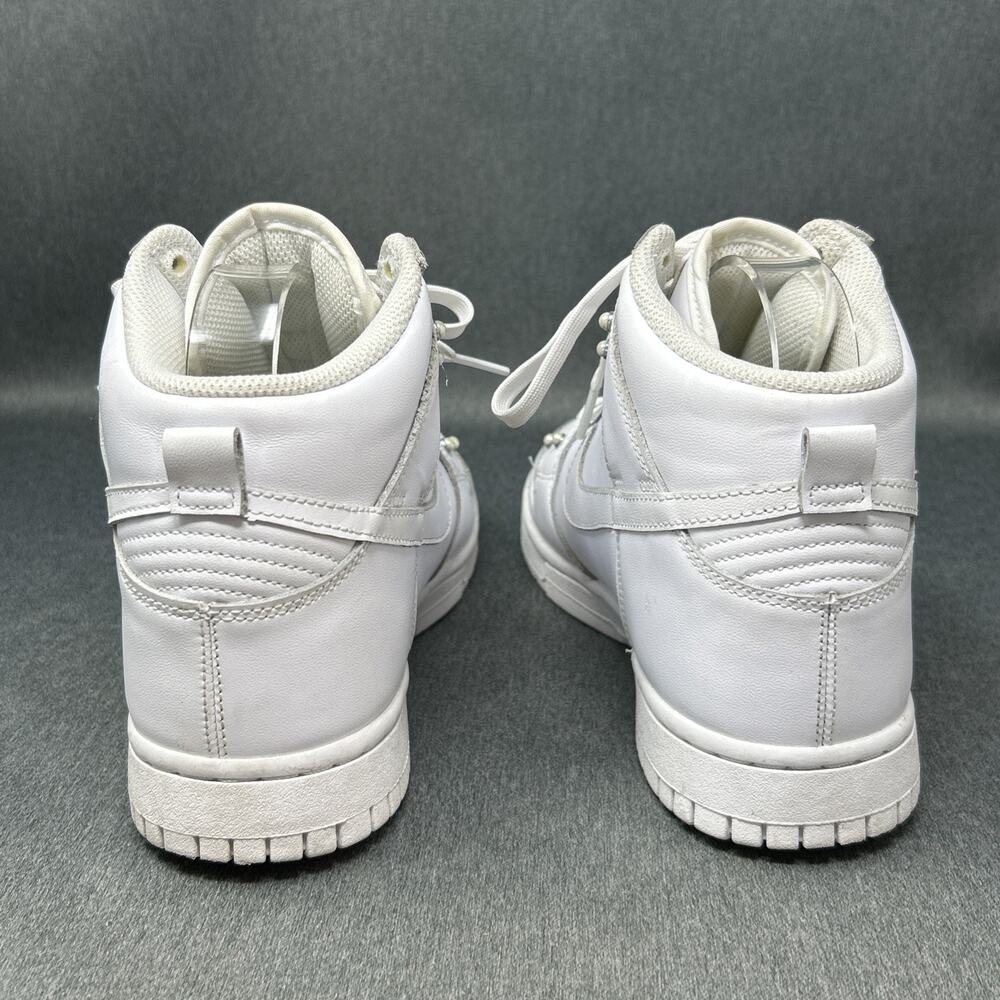Nike Dunk High SE Pearl Studs Jewel Low Triple White DM7607-100 Womens 8.5 - Picture 6 of 11